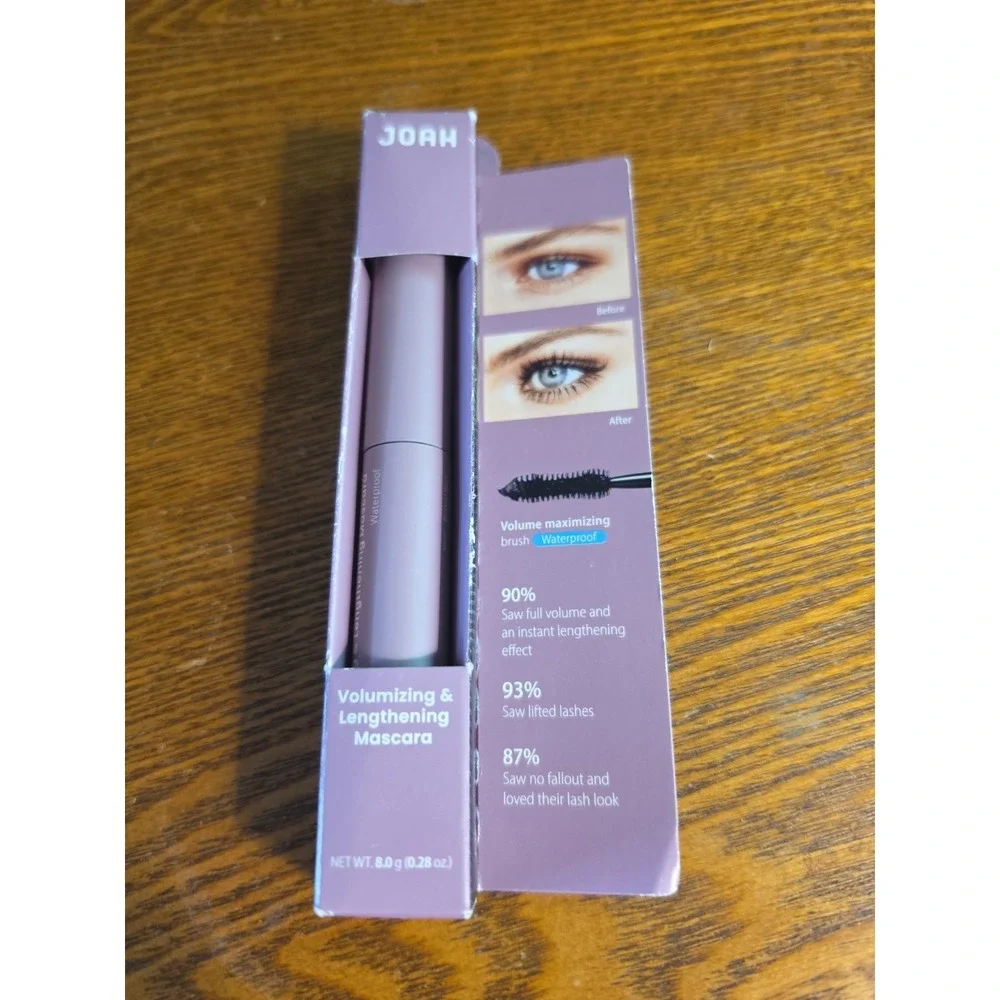 Joah Voluming & Lengthening Mascara .29 Oz W Volume Max Brush Blackest Black New